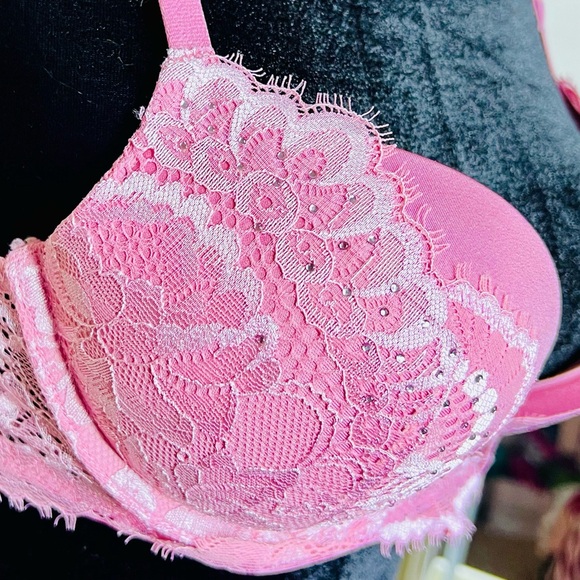 La Senza Beyond Sexy Push-Up Rhinestones Embellishments in Dusty Rose, Sz 34B - Picture 8 of 10